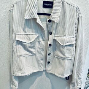 Cream Corduroy Cropped Shacket NWT